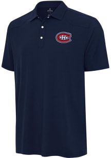 Antigua Montreal Canadiens Mens Navy Blue Western Short Sleeve Polo