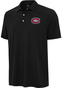 Antigua Montreal Canadiens Mens Black Western Short Sleeve Polo