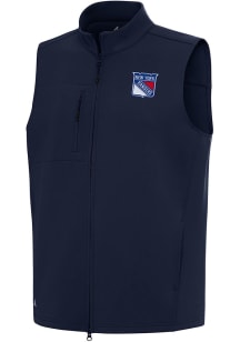 Antigua New York Rangers Mens Navy Blue Demand Sleeveless Jacket
