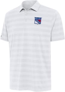 Antigua New York Rangers Mens White Tunnel Short Sleeve Polo