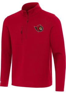 Antigua Ottawa Senators Mens Red Insider Long Sleeve Qtr Zip Pullover