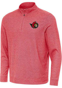 Antigua Ottawa Senators Mens Red Subtle Long Sleeve Qtr Zip Pullover