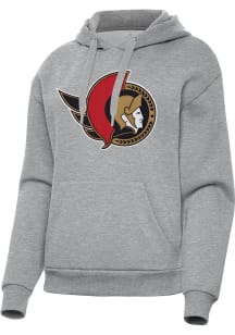Antigua Ottawa Senators Womens Grey Full Front Victory Hooded Sweatshirt