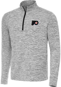 Antigua Philadelphia Flyers Mens Black Cause Long Sleeve Qtr Zip Pullover