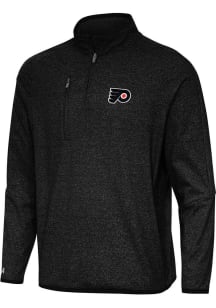 Antigua Philadelphia Flyers Mens Black Certain Long Sleeve Qtr Zip Pullover