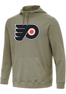 Antigua Philadelphia Flyers Mens Olive Full Front Cloud Long Sleeve Hoodie