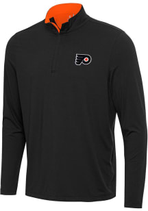 Antigua Philadelphia Flyers Mens Black Content Long Sleeve Qtr Zip Pullover