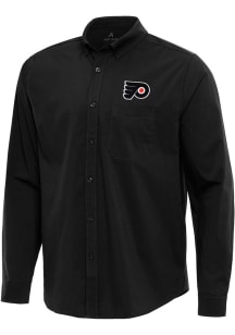 Antigua Philadelphia Flyers Mens Black Flight Long Sleeve Dress Shirt