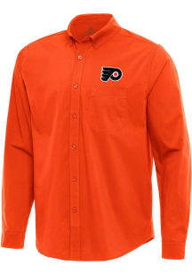 Antigua Philadelphia Flyers Mens Orange Flight Long Sleeve Dress Shirt