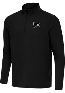 Antigua Philadelphia Flyers Mens Black Intent Long Sleeve Qtr Zip Pullover