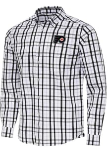 Antigua Philadelphia Flyers Mens Black Tending Long Sleeve Dress Shirt