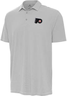Antigua Philadelphia Flyers Mens Grey Twine Short Sleeve Polo