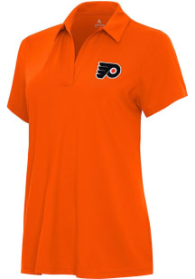 Antigua Philadelphia Flyers Womens Orange Era Short Sleeve Polo Shirt