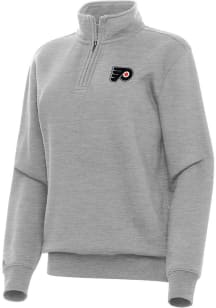 Antigua Philadelphia Flyers Womens Grey Victory Qtr Zip