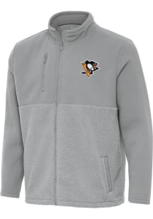 Antigua Pittsburgh Penguins Mens Grey Daily Fused Medium Weight Jacket