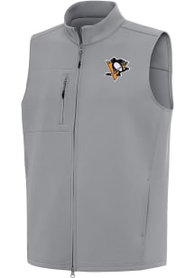 Antigua Pittsburgh Penguins Mens Grey Demand Sleeveless Jacket