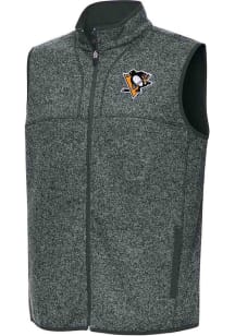 Antigua Pittsburgh Penguins Mens Grey Fortune Sleeveless Jacket