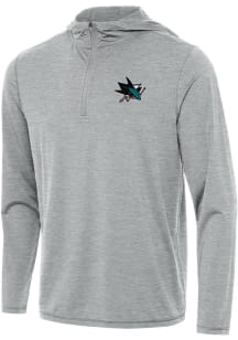 Antigua San Jose Sharks Mens Grey Tidy Long Sleeve Qtr Zip Pullover