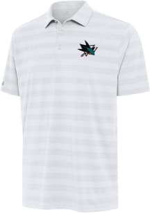 Antigua San Jose Sharks Mens White Tunnel Short Sleeve Polo