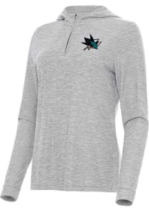 Antigua San Jose Sharks Womens Grey Daybreak Qtr Zip