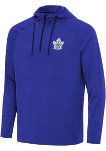 Antigua Toronto Maple Leafs Mens Blue Spikes Long Sleeve Qtr Zip Pullover