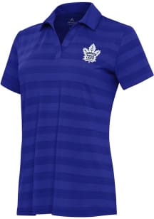 Antigua Toronto Maple Leafs Womens Blue Tunnel Short Sleeve Polo Shirt