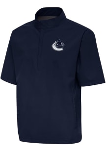 Antigua Vancouver Canucks Mens Navy Blue Brisk Short Sleeve Jacket
