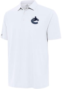 Antigua Vancouver Canucks Mens White Era Short Sleeve Polo
