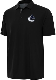 Antigua Vancouver Canucks Mens Black Era Short Sleeve Polo