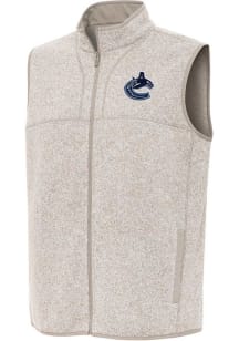 Antigua Vancouver Canucks Mens Oatmeal Fortune Sleeveless Jacket