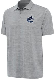 Antigua Vancouver Canucks Mens Grey Layout Short Sleeve Polo