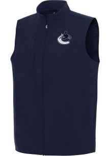 Antigua Vancouver Canucks Mens Navy Blue Regard Sleeveless Jacket