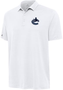 Antigua Vancouver Canucks Mens White Reprocess Recycled Short Sleeve Polo