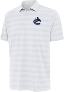 Antigua Vancouver Canucks Mens White Tunnel Short Sleeve Polo