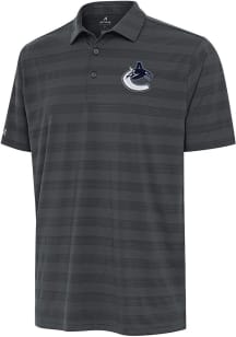 Antigua Vancouver Canucks Mens Grey Tunnel Short Sleeve Polo