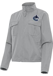 Antigua Vancouver Canucks Womens Grey Even Par Light Weight Jacket