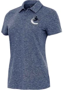 Antigua Vancouver Canucks Womens Navy Blue Matter Short Sleeve Polo Shirt