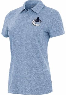 Antigua Vancouver Canucks Womens Blue Matter Short Sleeve Polo Shirt