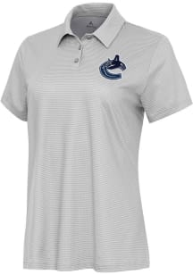 Antigua Vancouver Canucks Womens White Rings Short Sleeve Polo Shirt