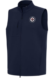 Antigua Winnipeg Jets Mens Navy Blue Demand Sleeveless Jacket