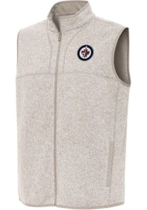 Antigua Winnipeg Jets Mens Oatmeal Fortune Sleeveless Jacket