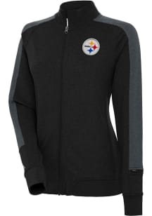 Antigua Pittsburgh Steelers Womens Black Strike Light Weight Jacket