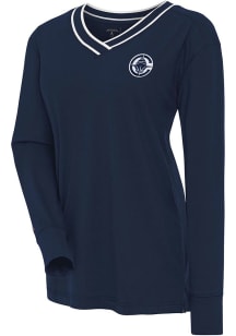 Antigua Los Angeles Clippers Womens Navy Blue Symbolic LS Tee