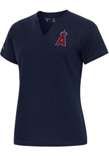 Antigua Los Angeles Angels Womens Navy Blue Traveler Short Sleeve T-Shirt