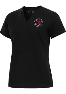 Antigua Toronto Raptors Womens Black Traveler Short Sleeve T-Shirt