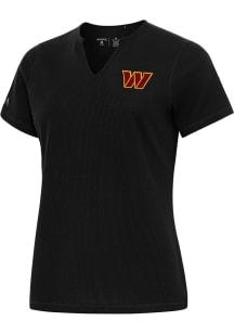 Antigua Washington Commanders Womens Black Traveler Short Sleeve T-Shirt