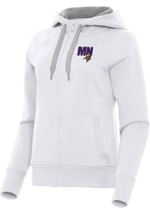 Antigua Minnesota Vikings Womens White Chain Victory Long Sleeve Full Zip Jacket