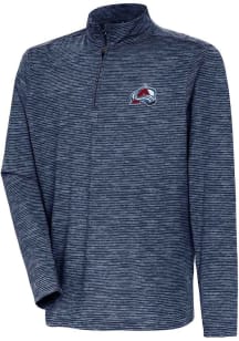 Antigua Colorado Avalanche Mens Navy Blue Determined Long Sleeve Qtr Zip Pullover