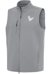 Antigua Houston Texans Mens Grey White Tonal Demand Sleeveless Jacket