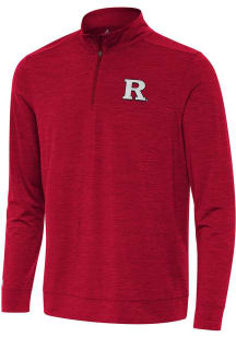 Antigua Rutgers Scarlet Knights Mens Red Bright Long Sleeve Qtr Zip Pullover